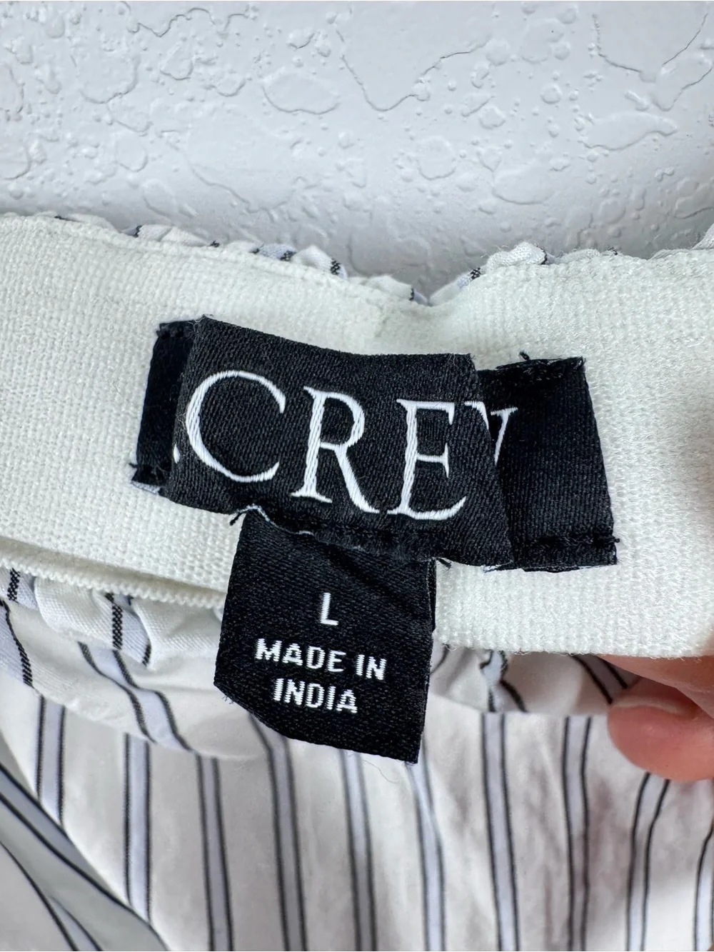 J.Crew Embroidered Pull-On Midi Skirt Striped White CS867